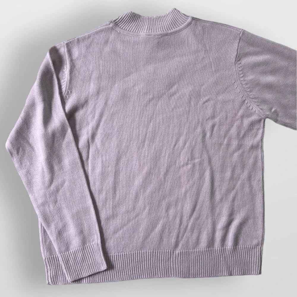 Purple Grandma Sweater Embroidered Flowers - Picture 2 of 8